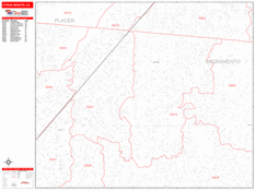 Citrus Heights Digital Map Red Line Style